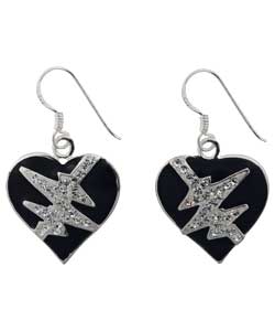 Giles Deacon Sterling Silver Jet Enamel Drop