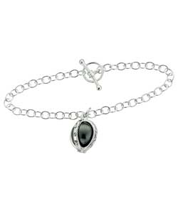 giles Deacon Sterling Silver Pearl Crystal Charm Bracelet
