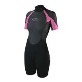 Womens Siren Shorti Wetsuit, Black/Pink, 14