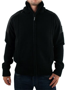 Black Idiar Zip Thru Knit