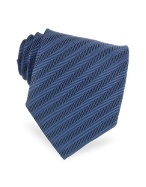 Giorgio Armani Dark Blue Tonal Stripes Jacquard Silk Tie