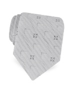 Giorgio Armani Dotted Squares and Lines Woven Silk Tie