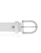 Giorgio Fedon 1919 Womenand#39;s White Calf Leather Belt