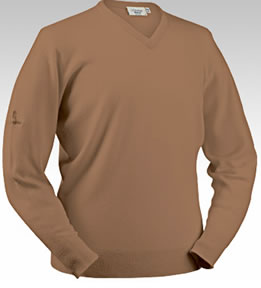 glenbrae Golf Lambswool Sweater Camel