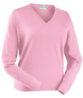 glenbrae Ladies Golf Sweater Fine Merino Rose