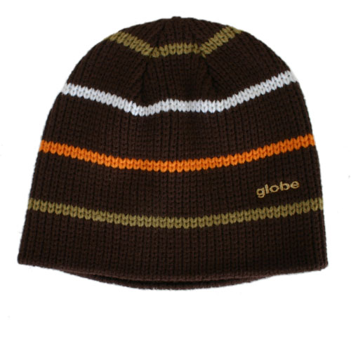 GLOBE Mens GLOBE Tristripe Beanie Chocolate