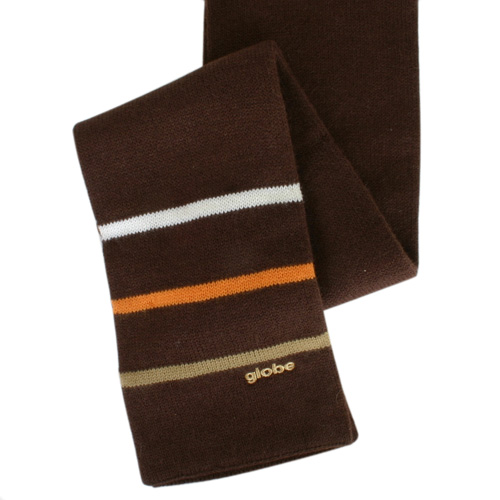 Mens GLOBE Tristripe Scarf Chocolate