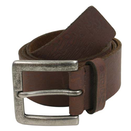 Mens GLOBE Woodland Leather Belt Brown