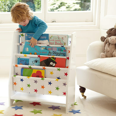 Sling Bookcase with Rainbow Star Canvas