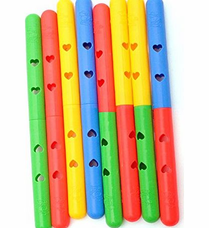 GOGO Plastic Kid Track Relay Baton, Kid Baton, Heart Shape, 4Pcs - Blue