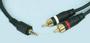 Gold 3.5MM ST PLUG - 2X PHONO PLUGS -GOLD