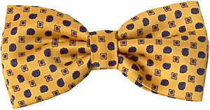 Gold Blue Teardrops Bow Tie