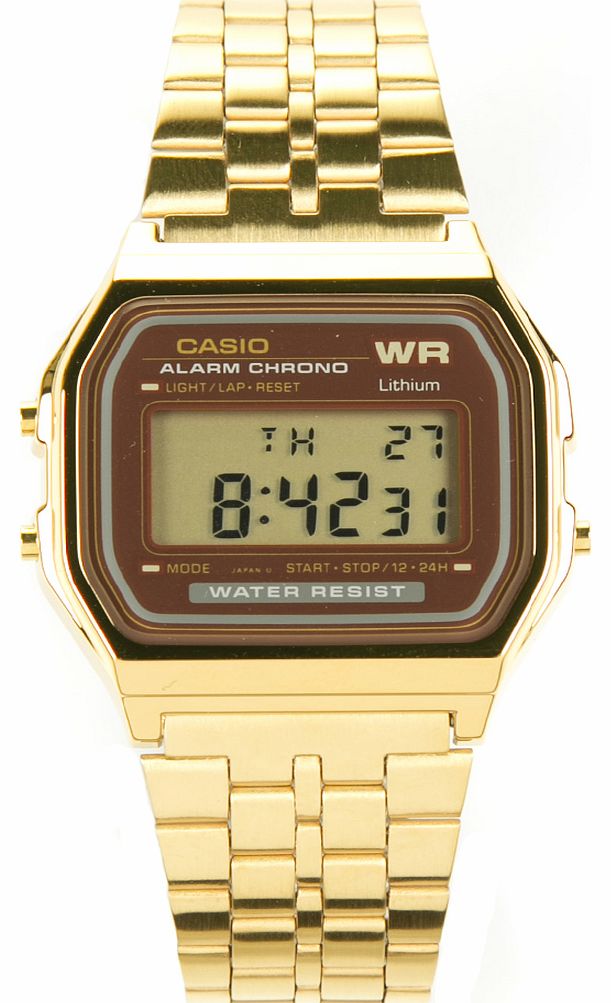 Gold Burgundy Face Digital Water Resist Watch