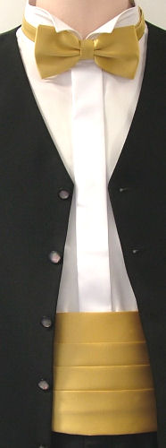 gold Cummerbund / Bow Tie Set