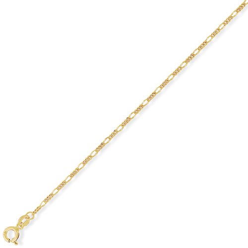 16 inch Premium 3 1 Figaro Chain In 9 Carat Yellow Gold