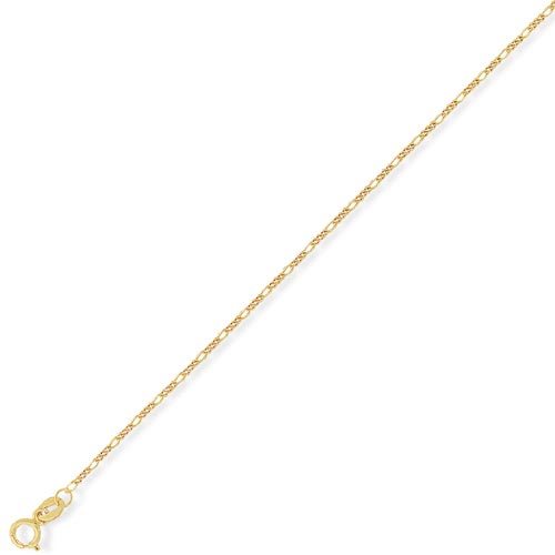 24 Inch Premium Quality 3   1 Figaro Chain In 9 Carat Yellow Gold