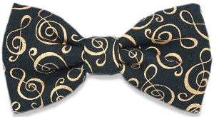 gold Treble Clef Bow Tie