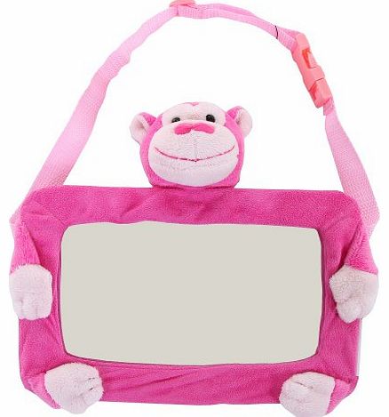 Goldbug in Car Safety View Mirror Pink Monkey