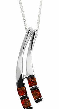 Goldmajor Amber Split Sterling Silver Pendant,