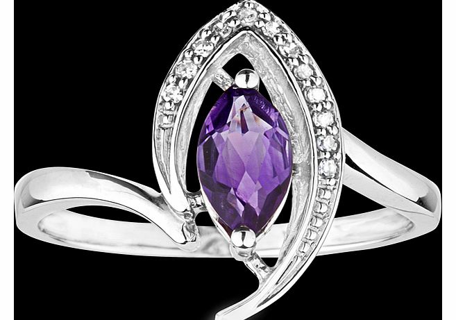 0.45 carat marquise cut amethyst and diamond