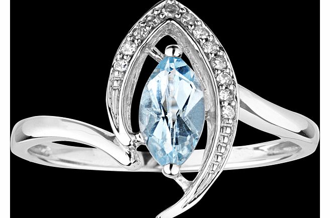 0.45 carat marquise cut blue topaz and diamond