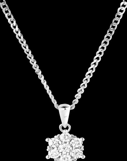 Goldsmiths 18ct Gold 0.25ct Diamond Cluster Pendant