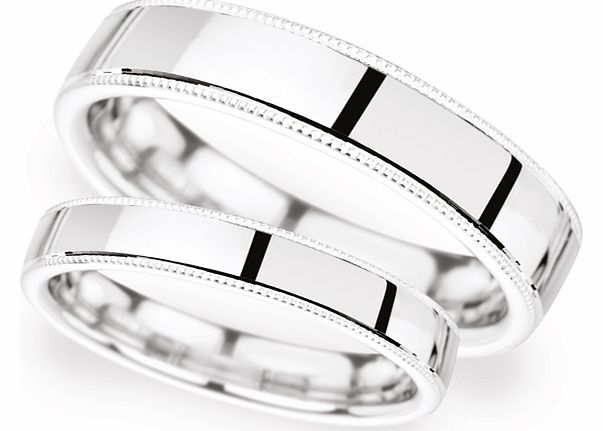 2.5mm D Shape Standard milgrain edge Wedding