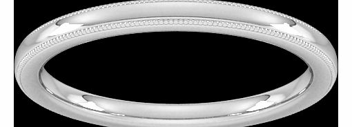 2mm Slight Court Standard milgrain edge Wedding