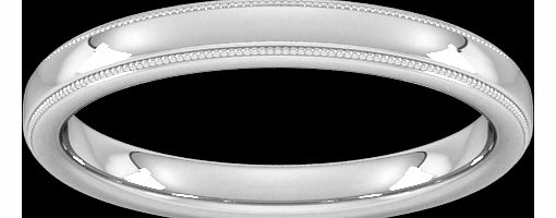 3mm Slight Court Heavy Milgrain Edge Wedding