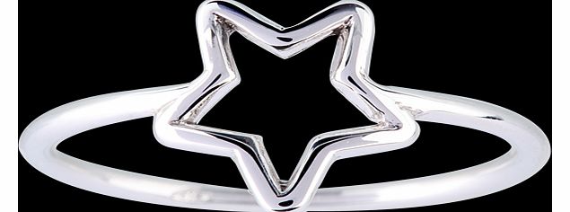 9 Carat White Gold Star Ring - Ring Size K