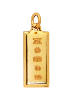 9ct Gold 1/10 oz Ingot Pendant with