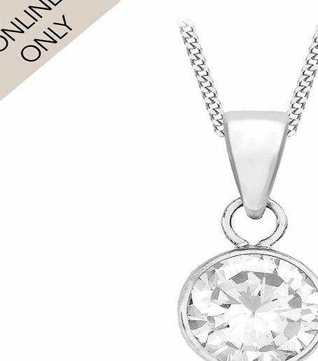9ct white gold cubic zirconia pendant
