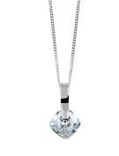 9ct white gold cushion cut cubic zirconia pendant