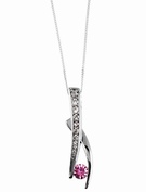 9ct White Gold Pink and White Cubic Zirconia