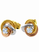 9ct yellow, white and rose gold cubic zirconia