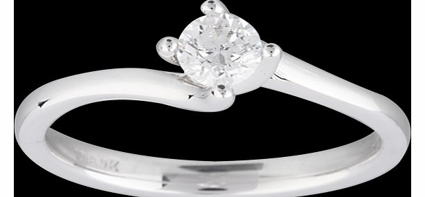 Brilliant Cut 0.25 Carat Solitaire Twist Ring in