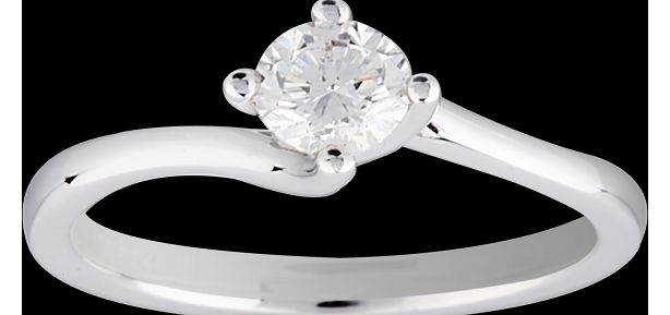Brilliant Cut 0.50 Carat Solitaire Twist Ring in