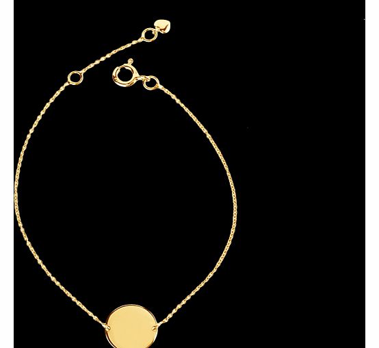 Gold Vermeil Engraveable Coin Disc Bracelet