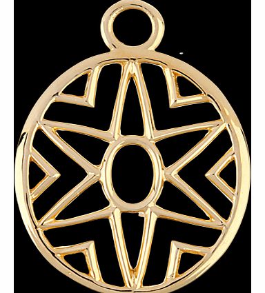 Gold Vermeil Star Cut-Out Oval Pendant Charm