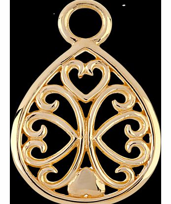 Gold Vermeil Tear Drop Cut-Out Pendant Charm