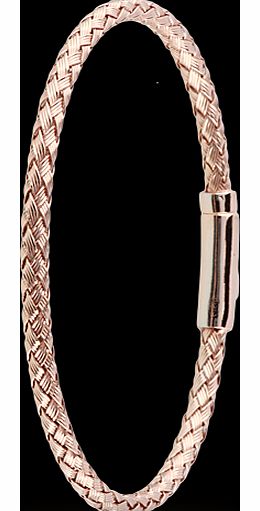 Italian Silver Rose Gold Plated Plait Bracelet