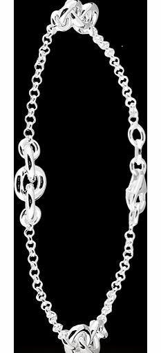 Italian Silver Station Hugs Bracelet