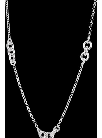 Italian Silver Station Hugs Necklace