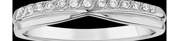 Goldsmiths Ladies 3mm platinum wedding band set with 0.10