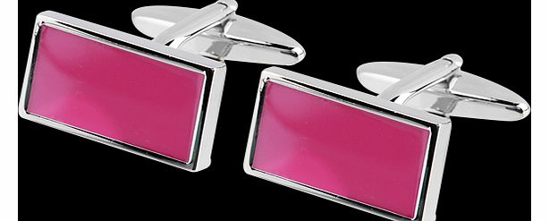 Pink Enamel Rectangle Cufflinks