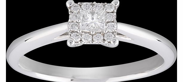 Princess Cut 0.24 Carat Total Weight Diamond