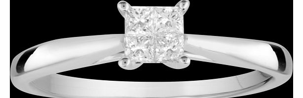 Princess Cut 0.25 Carat Total Weight Diamond