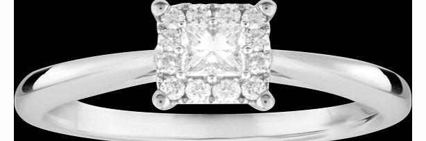 Princess Cut 0.34 Carat Total Weight Diamond