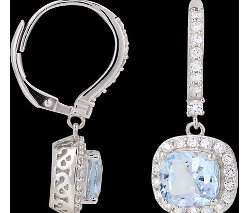 Goldsmiths Silver Blue Cubic Zirconia Drop Earrings