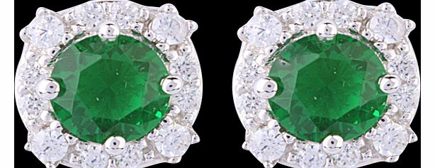 Silver Emerald Green Coloured Cubic Zirconia